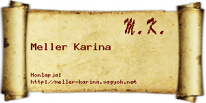 Meller Karina névjegykártya